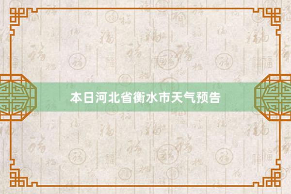 本日河北省衡水市天气预告